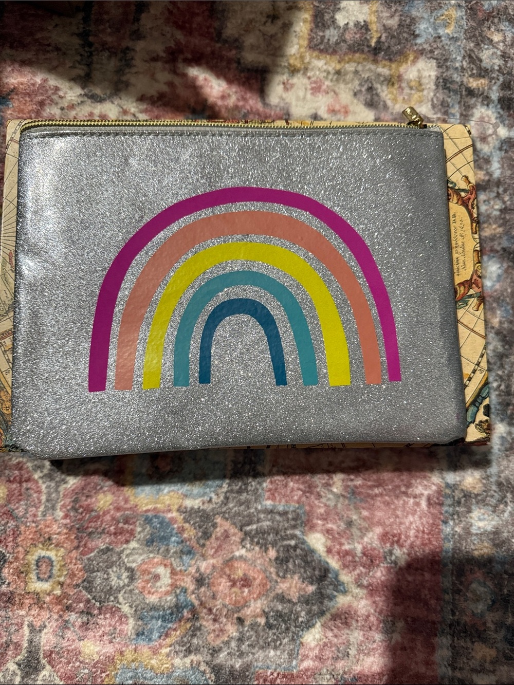 NEWSilver Rainbow Cosmetic Pouch with Multicolor Arch also could be a pencil bag